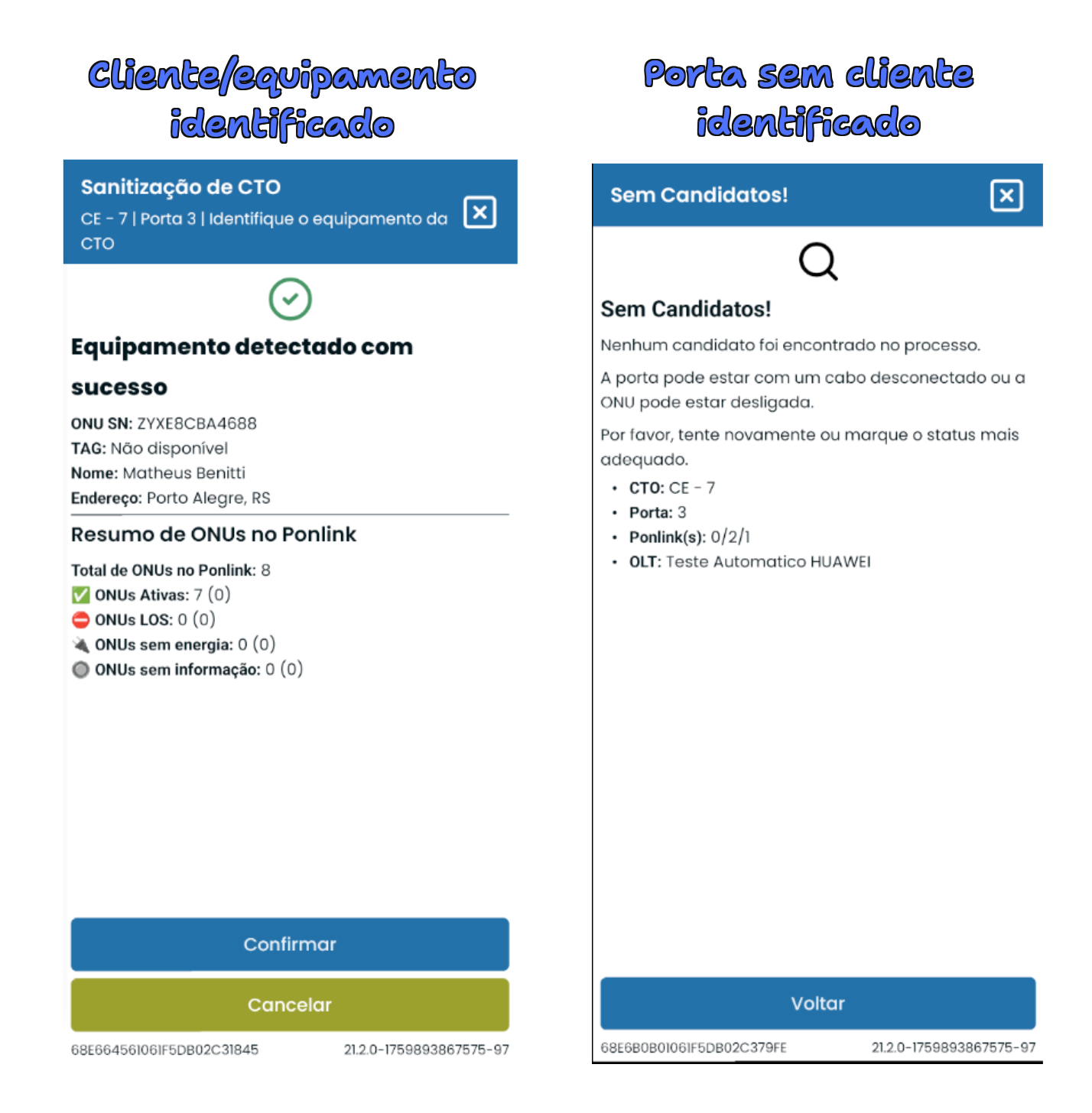 Screen With and Without Candidates