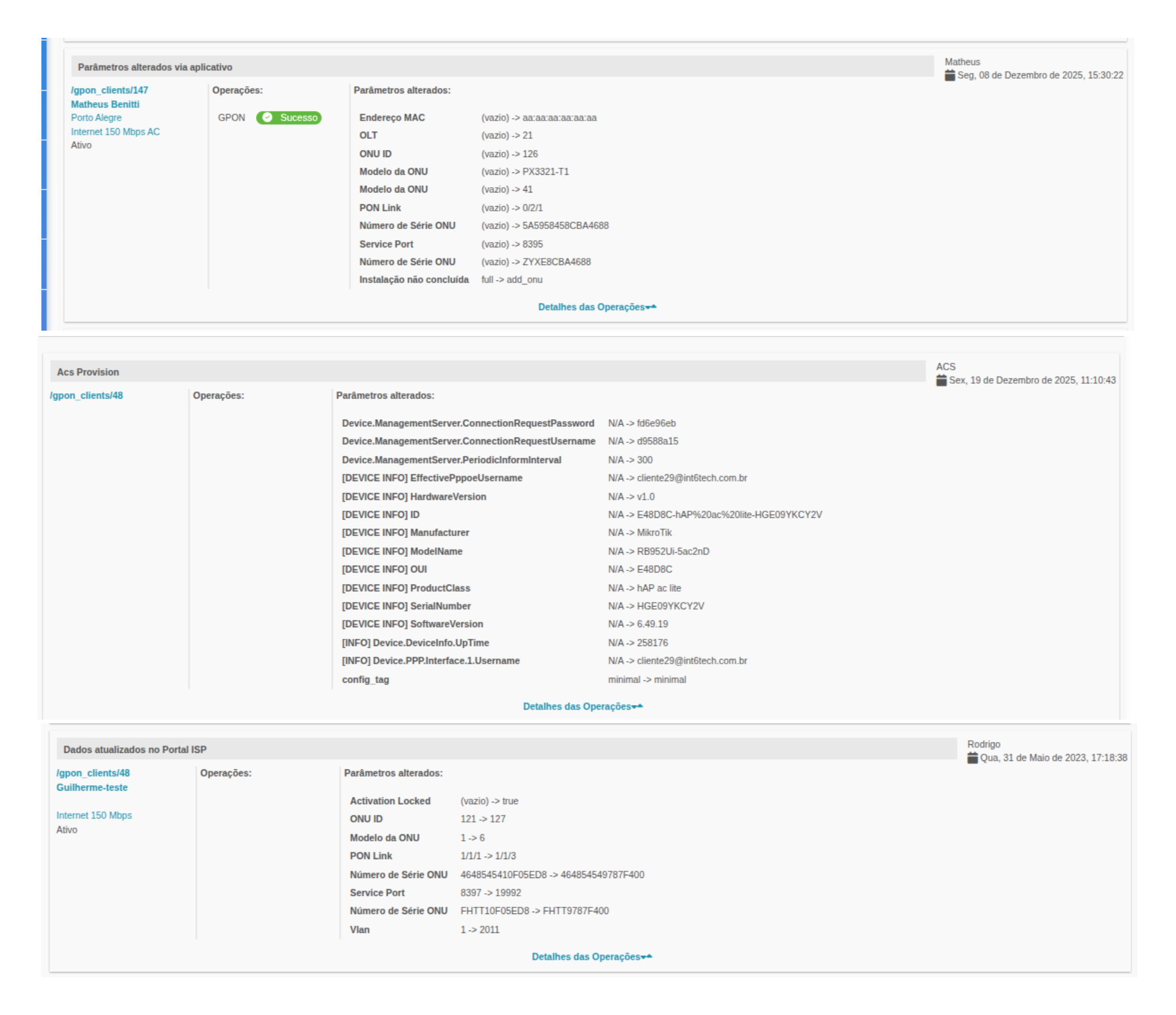 Tela Editar Cliente Internet