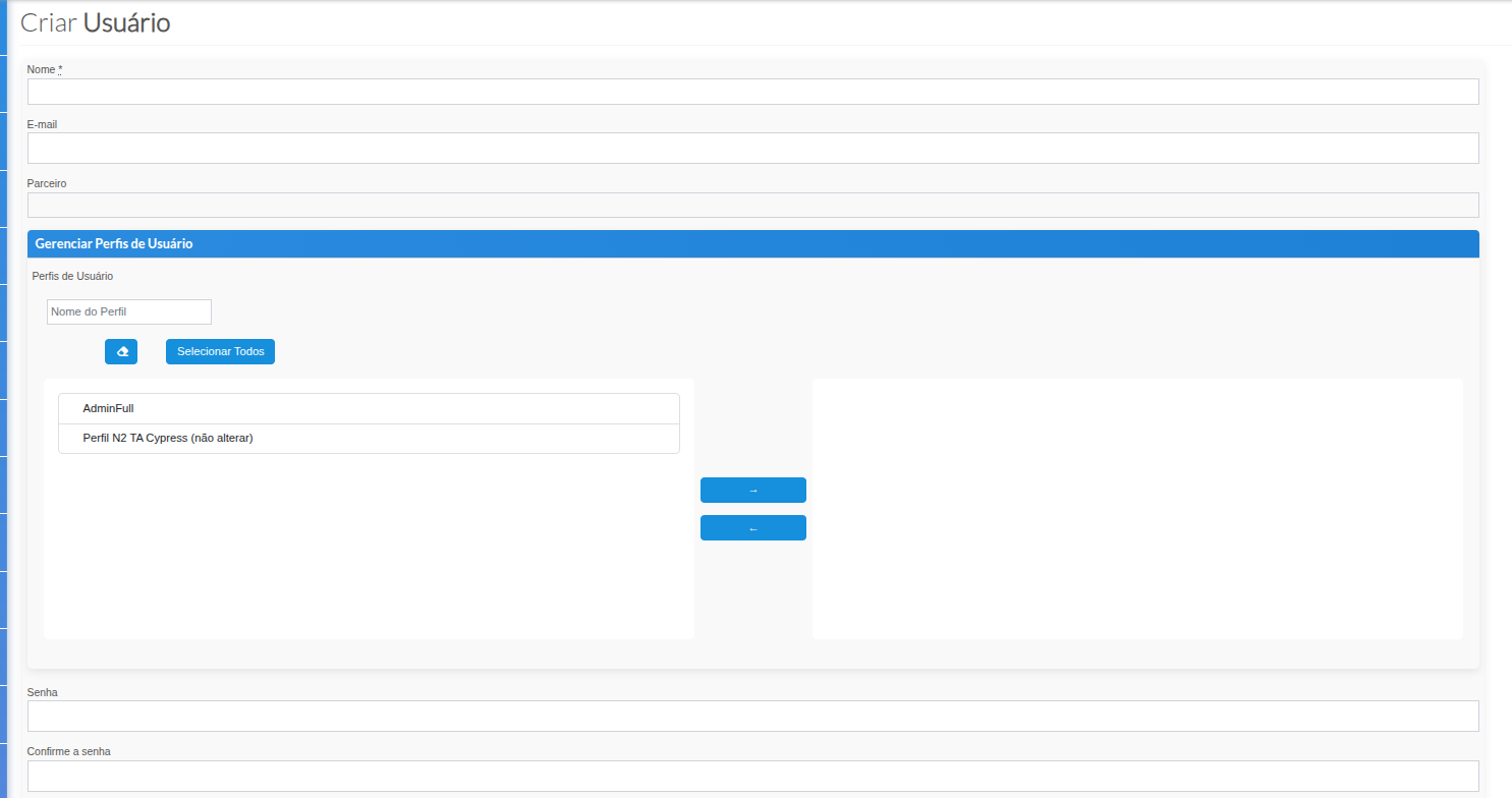 Create User - Basic Data and Profiles